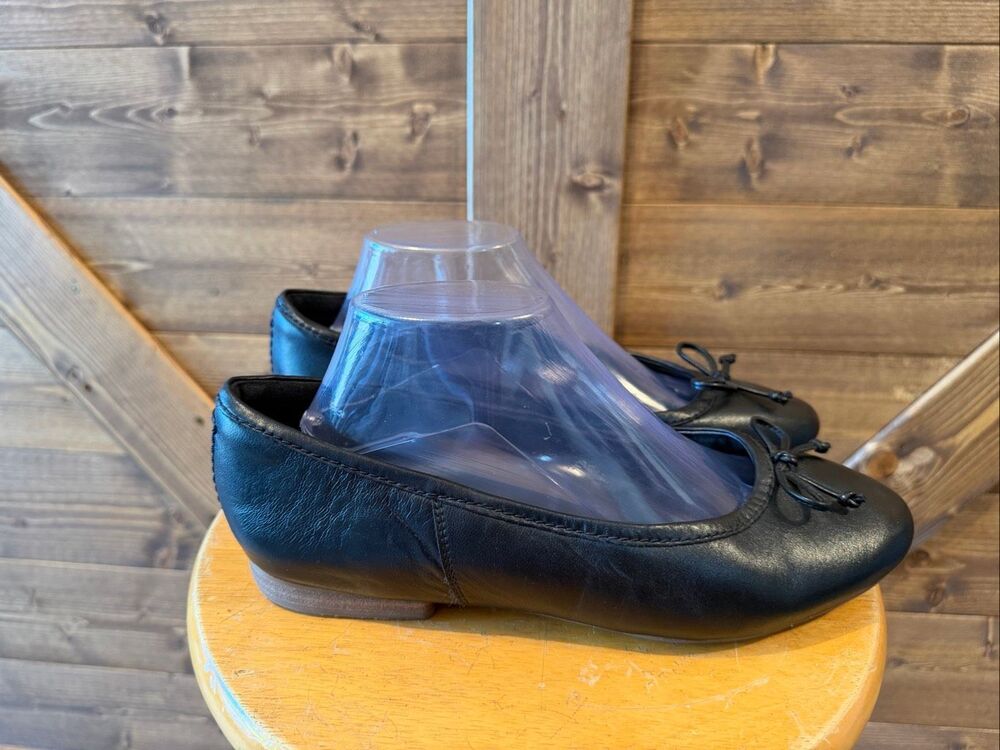 Clarks Signature Women’s Black Ballet Flats Bow Accent Wide Width Size 10W